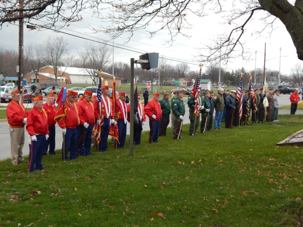 Units assemble in front of Legion Post for Pearl Harbor Ceremony
